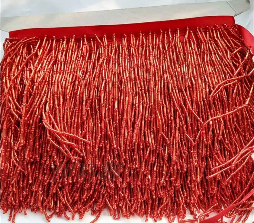 

Fully Handmade Beaded Fringe, around 9-11cm wide, accept custom make order