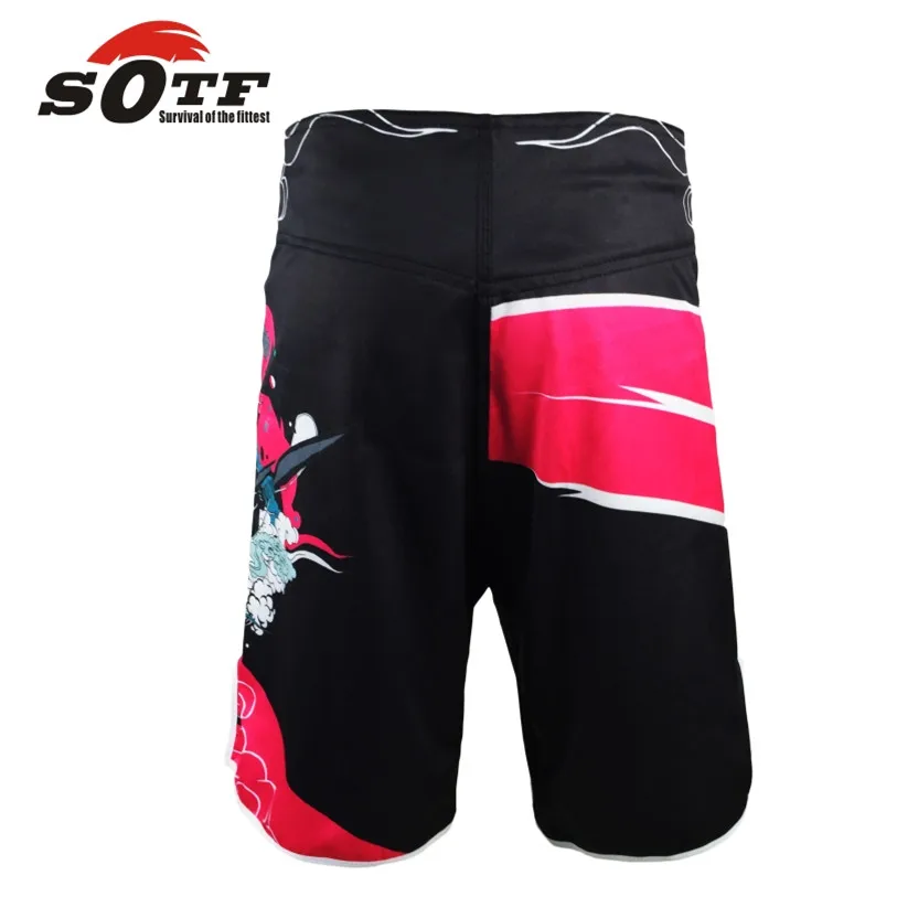 SOTF Мужские боксерские трусы с принтом ММА шорты для борьбы с напылением короткие полиэфирные кикгель для бокса Thai тайские штаны шорты для тайского бокса