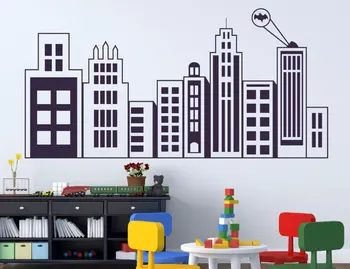 

City bat logo unique gift wall sticker boy children room bedroom activity room vinyl home decoration cartoon wall sticker ER31