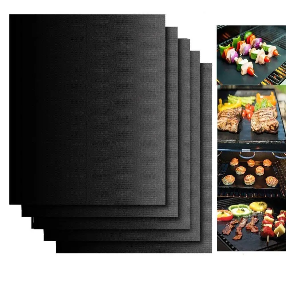 5PcsBBQ Grill Mat Barbecue outdoor Baking Non-stick Pad Reusable Cooking Plate 40 * 30cm For Party PTFE Tools | Дом и сад