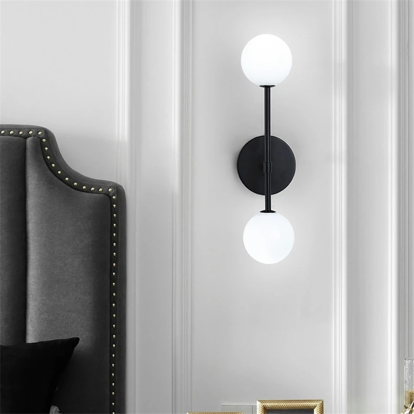 Настенный светильник в скандинавском стиле с стеклянными шариками, современный роскошный прикроватный светильник для спальни, настенный светильник для гостиной, светодиодный светильник в коридоре
