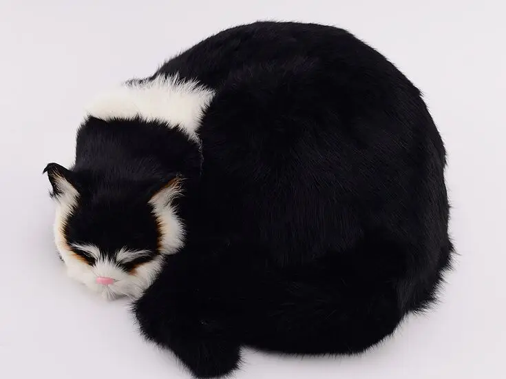 big simulation balck cat model plastic&ampfur sleeping toy home decoration gift about 29x31x10cm t3000 | Игрушки и хобби