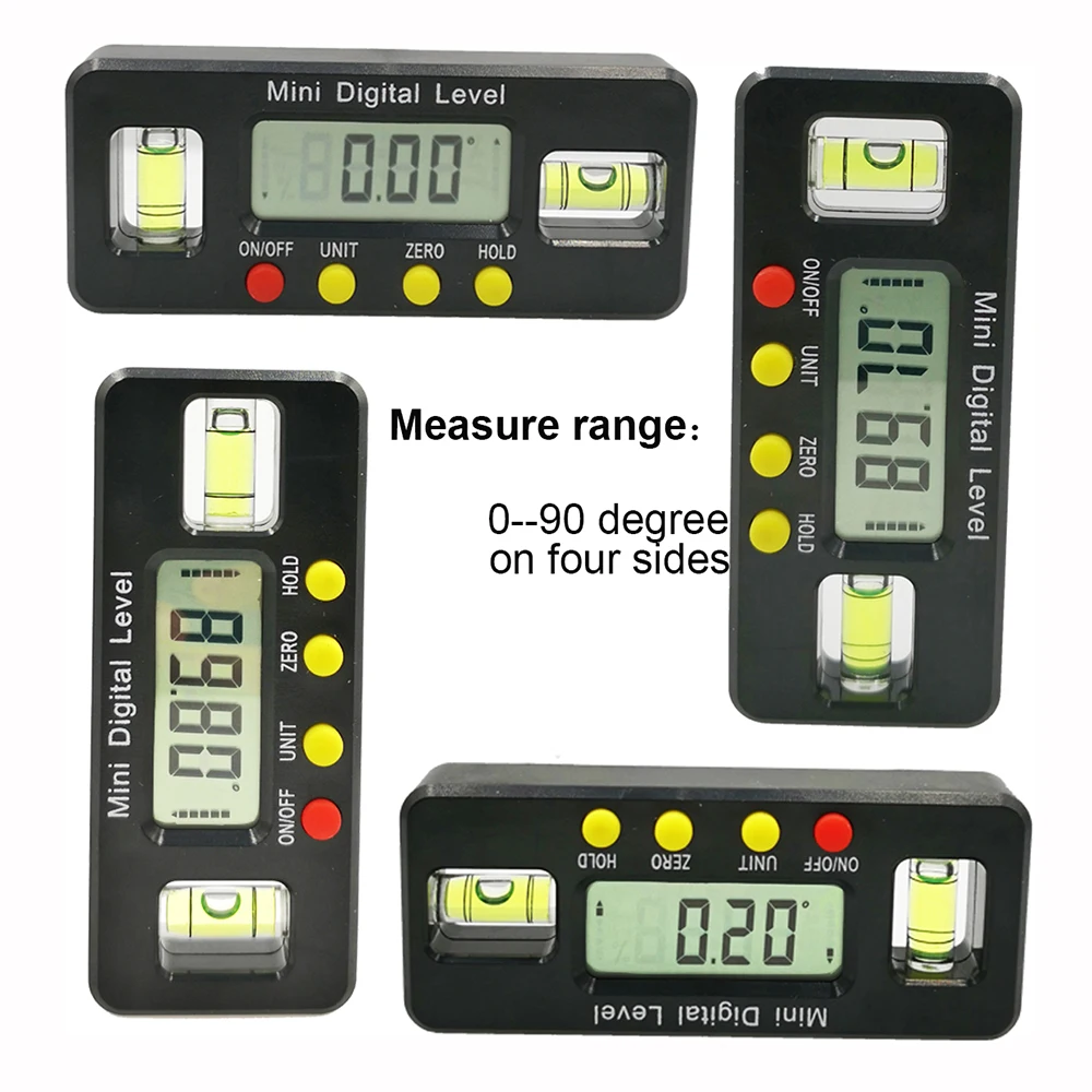 Digital angle finder Protractor electronic level box 360 Degree digital inclinometer angle measuring tool with magnets Portable 5