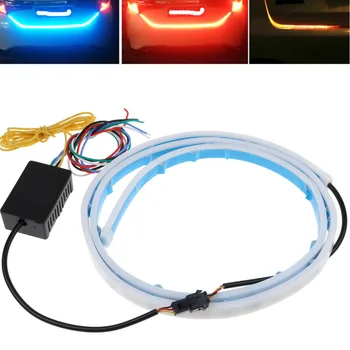 

Car Trunk Tailgate LED Turn Signal Brake Running Flow Strip Light DRL Lamps Kits