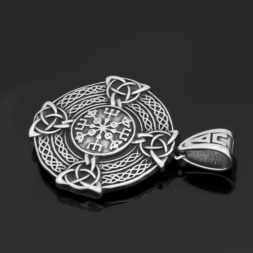 Viking скандинавский языческий амулет с узелком из нержавеющей стали щит ожерелье