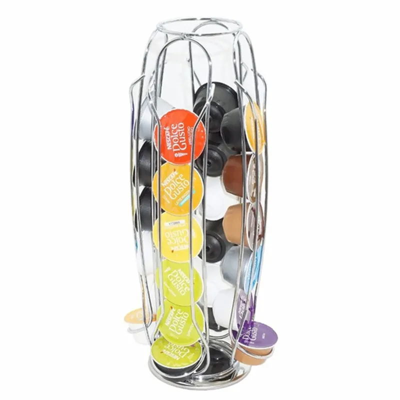 

2019 Top Home Solutions Revolving Rotating 32 Capsule Coffee Pod Holder Tower Stand Rack For Dolce Gusto Free Shipping