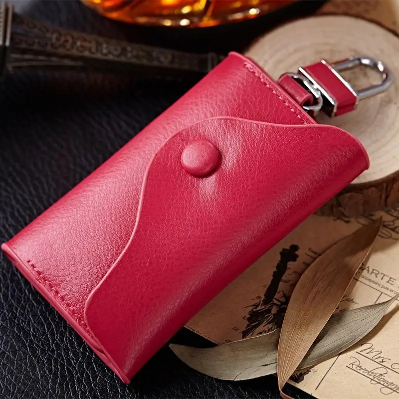 Yufang удивительные новые модные кожаные кошельки для ключей автомобиля держатель креативный пакет для карт Многофункциональный держатель для ключей унисекс мини - Цвет: rose red