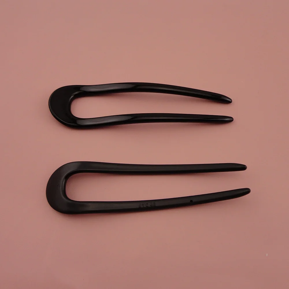 10PCS 3.0cm*12.0cm 4.75"Big Black ABS Plastic U Shape Waved Hair Forks