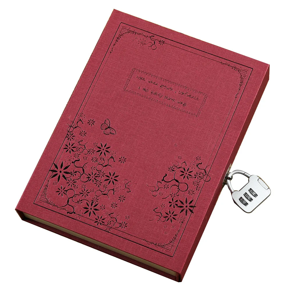 

Paper Vintage Notebook Combination Lock Composition Book Daily Travel Journal Agenda Planner Organizer Office Book Stationery
