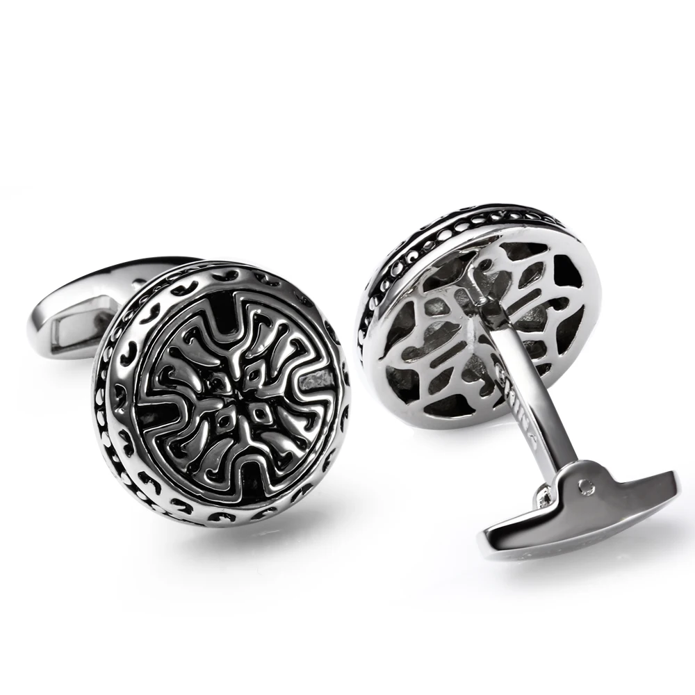 

Mans Cross design cufflinks Metal cuff link Anti White, Rose gold, Black round cufflink for men abotoadura jewelry accessories