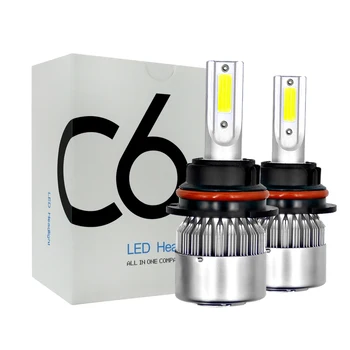 

2 X C6-9007/HB5 Hi/Lo LED Car Headlight Bulb 40W 4000LM 9V-36V Waterproof IP68 6000K Cold White 200M Light Range SUV All In One