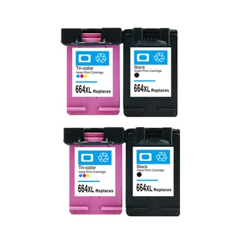 

4 Pcs Ink Cartridge For HP 664 Black & Tri-color For HP DeskJet 1115 2135 3635 1118 2138 3636 3638 4536 4676
