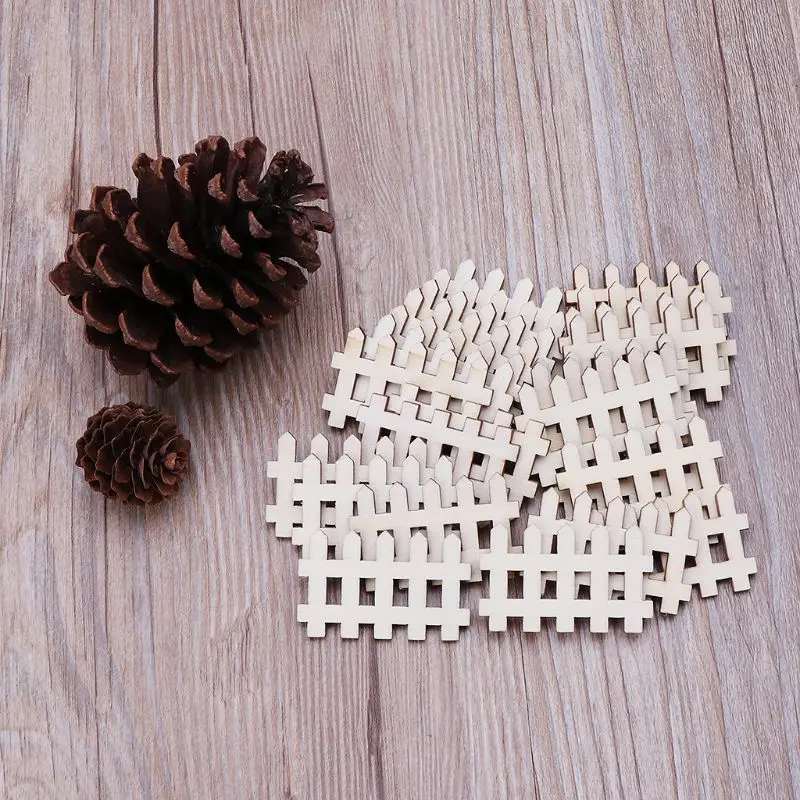 25 шт деревянный забор в форме ломтиков висит орнамент DIY искусство ремесла