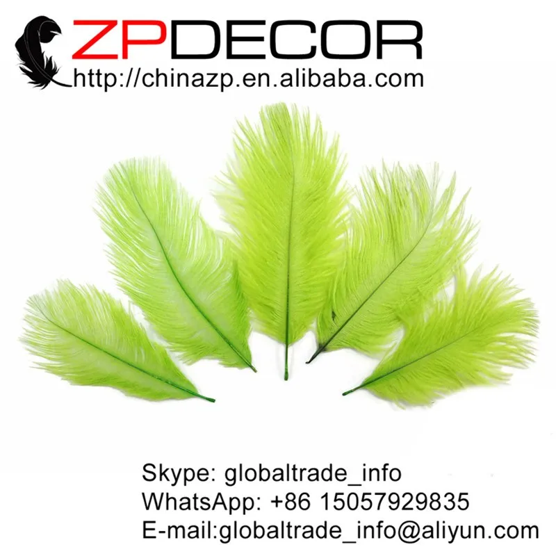 Mini ostrich plumes, Wholesale Pack - LIME GREEN Ostrich Small Confetti Feathers (bulk)4
