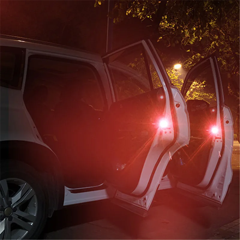 

2pcs Universal Wireless Car Door Warning Light Strobe Flashing LED Door Open Safety Flicker Anti Rear-end Collision Signal Light