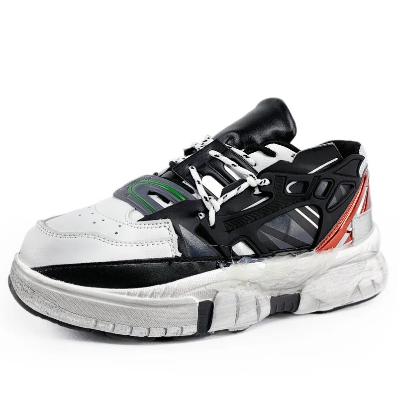 Мужская Вулканизированная обувь для тенниса; нескользящие кроссовки; Мужская дышащая обувь; модные кроссовки на толстой платформе; K5-09