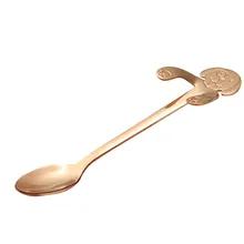 Cute Dog Spoon Long Handle Spoons Flatware Coffee Drinking Tools Kitchen Gadget Stainless Steel Coffee Spoon Utencilios