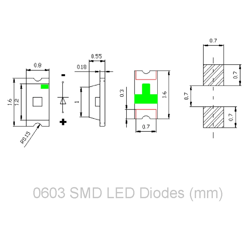 100 шт. SMD светодиодный Диод 0603 Ассорти набор диод светодиодный светильник излучающий 0603 SMD светодиодный Диод красный оранжевый нефритовый-зеленый белый зеленый синий желтый