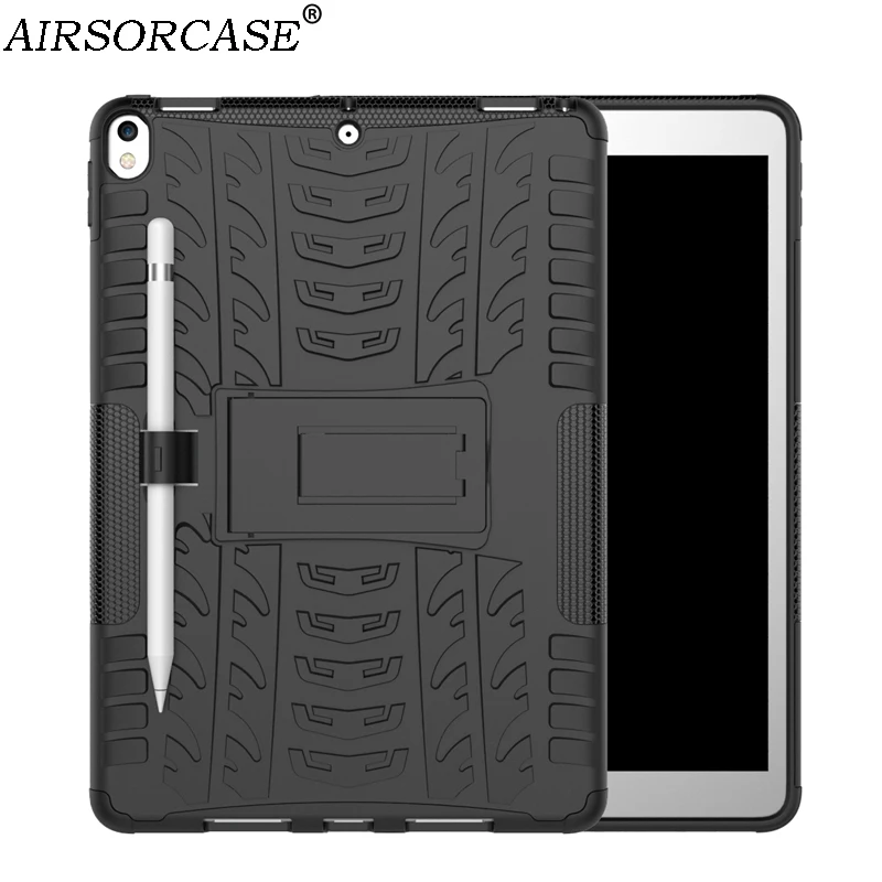 

10.5'' for Apple iPad Pro 10.5 2017 Tablet Case Cover Rugged Armor Protective Shell Hard PC & TPU Hybrid Kickstand Back Cover