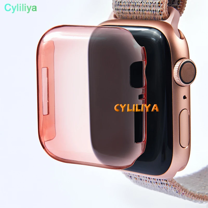 100 шт. для часов 4 чехол TPU крышка 40 мм 44 мм 3D Touch Ultra Clear Soft чехол из термополиуретана часы 4 защита экрана Чехлы