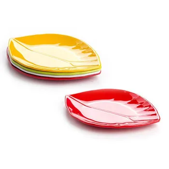 

50pcs Melamine Dishes & Plates for Party/Hotel/Home Leave Shape Snack Dinner Plate Fruit Tray Tableware ZA6506