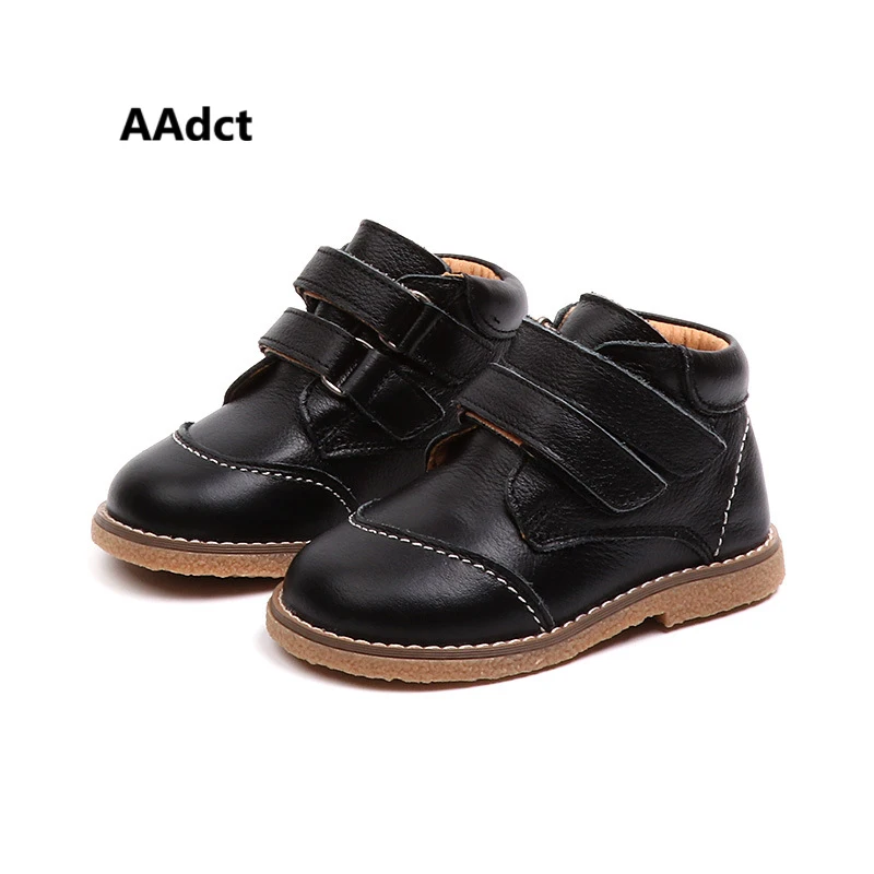 

AAdct 2018 Autumn Non-slip Leather Little Boys Boots Fashion Martin Soft Comfortable Baby Boots High quality Little Kid Boots