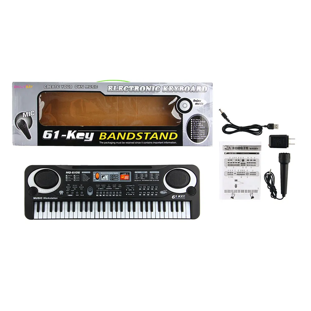 Просвет 61 Ключи цифровой игрушка электронная клавиатура электрический пианино Органы С микрофоном развивающие игрушки инструмент для детей