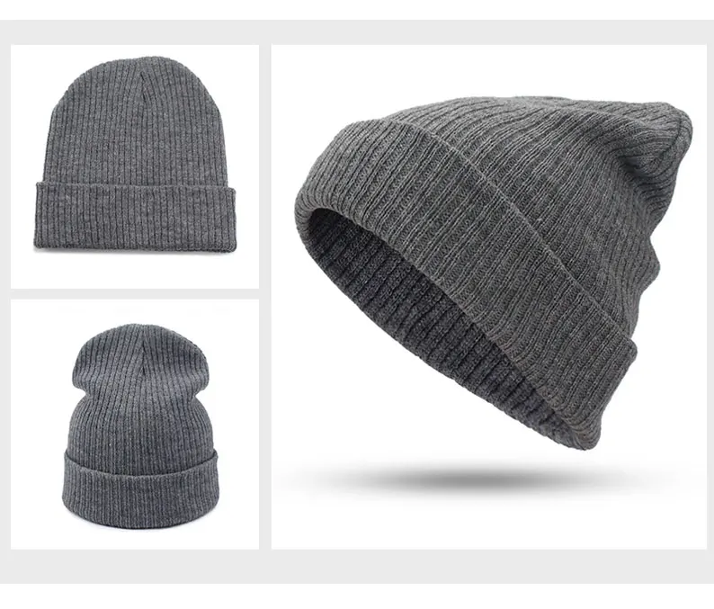 Новая модная зимняя шапка для женщин и мужчин, зеленая шапка Skullies Beanie, теплые шапки унисекс, вязаная шапка для мужчин, бини, простая теплая мягкая шапка