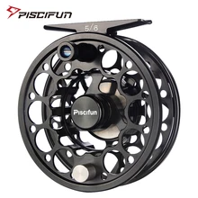 Piscifun меч Fly Рыболовная катушка 3/4 5/6 7/8 9/10 WT из сплава, изготовленные на станке с ЧПУ; Алюминий сплав катушка рыболовные принадлежности для ловли нахлыстом, черный