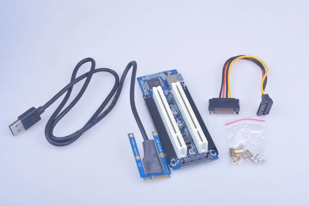 

mini PCI Express to Dual PCI Adapter Card PCIe x1 to Router Tow 2 PCI slot Riser Card