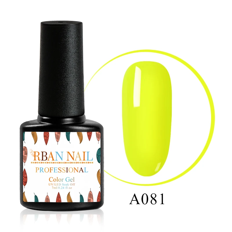 RBAN NAIL Pure Color Gel Varnish Hybrid Gel Polish Manicure for Nails Design Shining Lucky Yellow Green Colors UV Nail Polish - Цвет: HHM30081