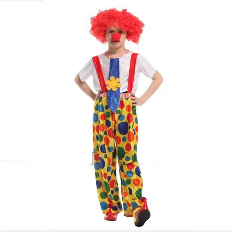 Boy Costumes Performance Clothing The Suspender Clown Outfit Children
