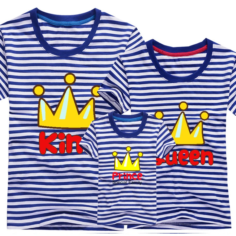 

Fashion Family Mother & KidsT-shirt Boys Girls Crown 13 Color T Shirt Plus Size Mom & Me Father and Son Suits Mother Father
