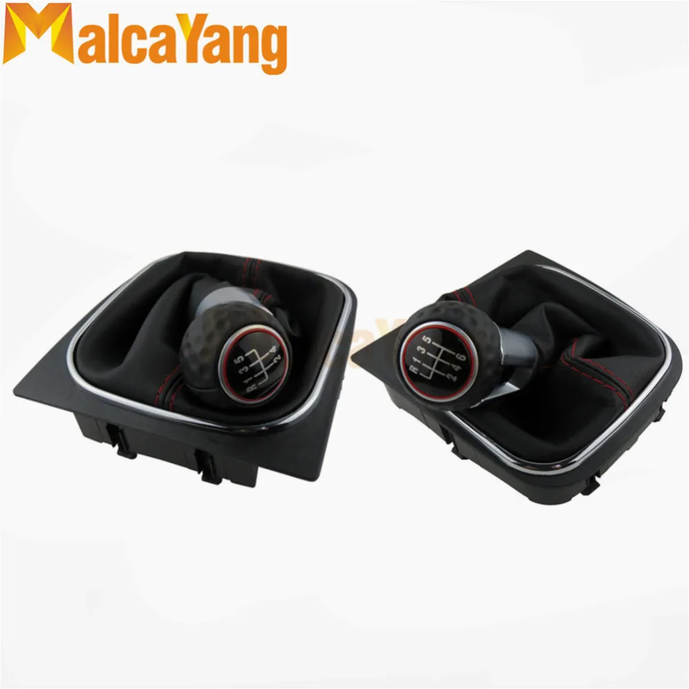 

New Suede Leather Black Complete 5 6 Speed Gear Stick Shift Knob boot kit For Volkswagen VW Golf 5 6 MK5 MK6 R32 GTI 04-09