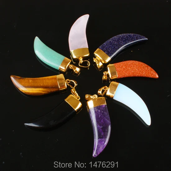 

44x14MM NEW Mix-Stone Howlite Stone Tiger Eye Lapis lazuli Onyx Knife Shape Bead Pendant 1 PCS