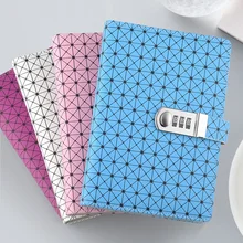 A5 кожаные деловые простой на каждый день в клетку Записная книжка "сделай сам" Ручка замок с паролем школа планирования принадлежности для дневника, списка дел с держателем ручки