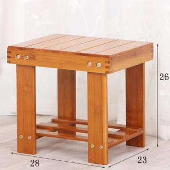 

Change shoes stool Shoe cabinet solid wood bamboo European style simple can sit multi-function try on the door shoe rack stool