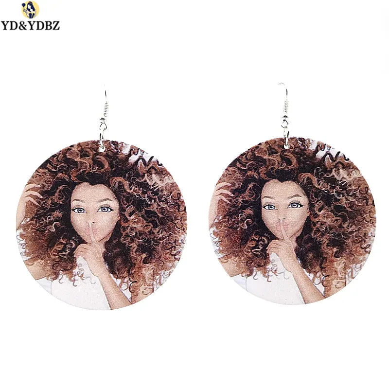 

YD&YDBZ New Young Girls Fashion Trendy Wood Earrings For Women Big Earrings Jewelry Birthday Gift Drop Earring Support Wholesale