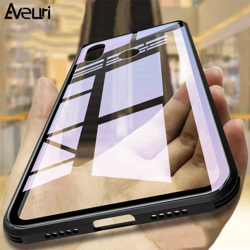 

Aveuri 9H Tempered Glass Case For Xiaomi Mi 9 8 Mi9 Mi8 8 SE 9 SE Coque Luxury Transparent Cover Phone Case For Xiaomi Mi 8 Pro