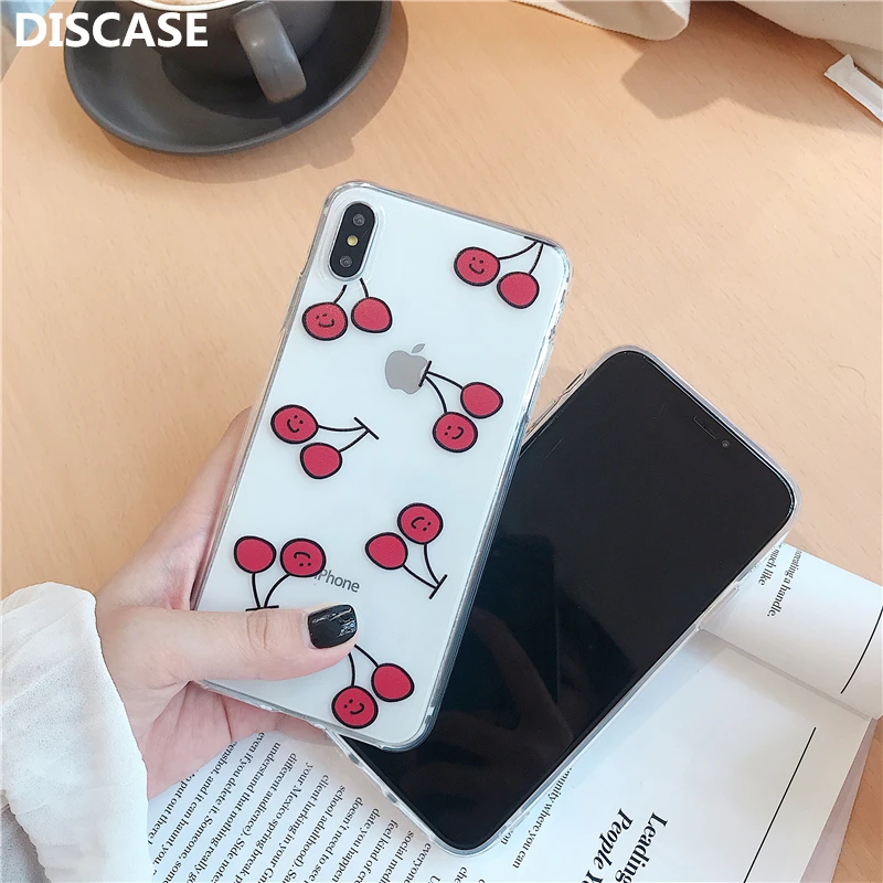 DISCASE Летний чехол для телефона с рисунком вишни и фруктов Iphone 8 P X XR XSMAX 6 S Plus 7