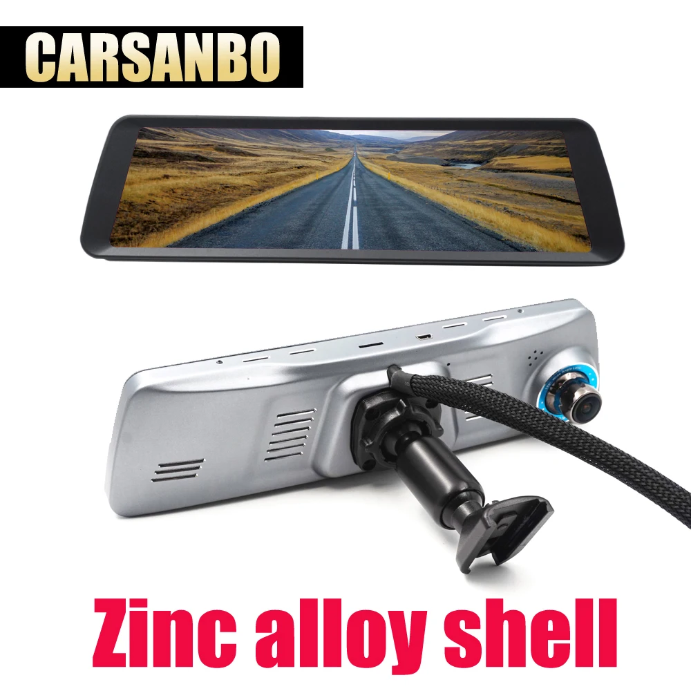 

Carsanbo 9.88 inch Dual lens car camera dvr car cam car dvr dash cam carcam Dashcam 1080P recorder Mirror Digital registrator