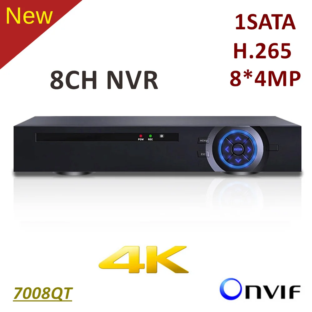 

ElitePB 4K 8ch NVR HD1080P H.265 1 sata CCTV IP Network Video Recorder Support Onvif and 8*4MP IP Camera