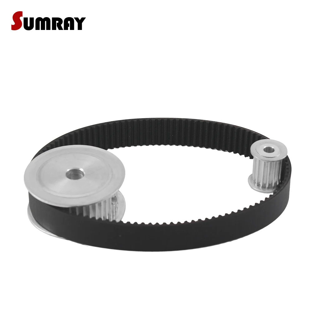 Gear Belt Pulley Set HTD3M 15T 45T 16mm Belt Width Reduction 13 Timing