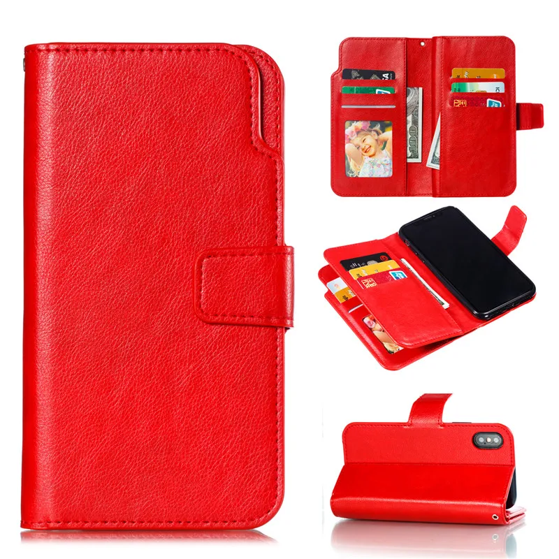 Leather case on For iPhone 7 6 6S 8 Plus 5 5S SE Case Cover iPhone x XS Max XR Case Cover Wallet card holder Magnet Flip Phone cases07