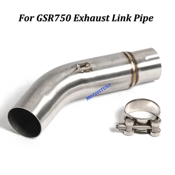 For Suzuki GSR750 Stainless steel Motorcycle Exhaust Middle Link Pipe Connect Pipe Middle Pipe Interface Tube