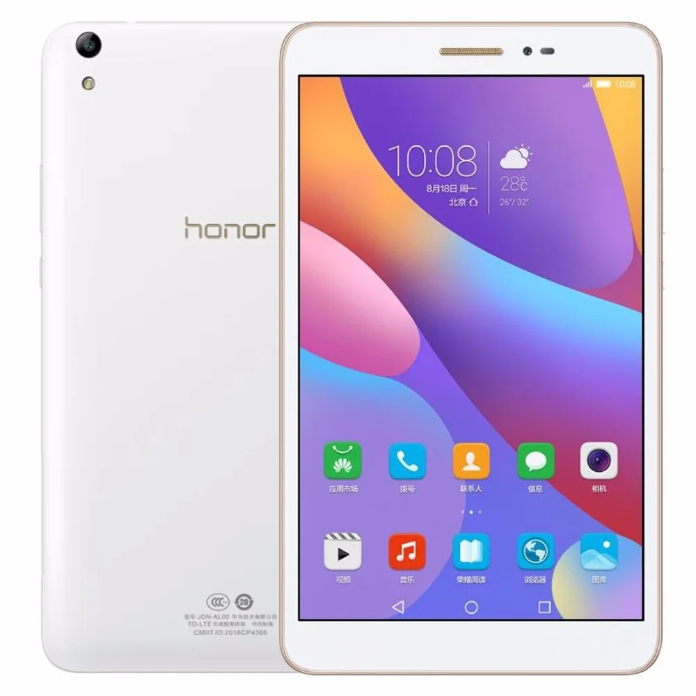 Original 8.0 inch Huawei Honor Tablet 2 JDN-W09 3GB/ 16GB EMUI4.0 (Android 6.0) Qualcomm Snapdragon 616 Octa Core Tablet GPS OTG