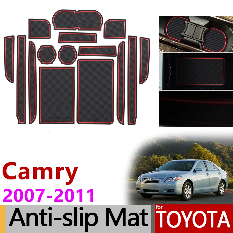 

Anti-Slip Gate Slot Mat Cup Rubber for Toyota Camry 2007 - 2011 XV40 40 Daihatsu Altis Aurion VI 6 2008 2009 2010 Accessories