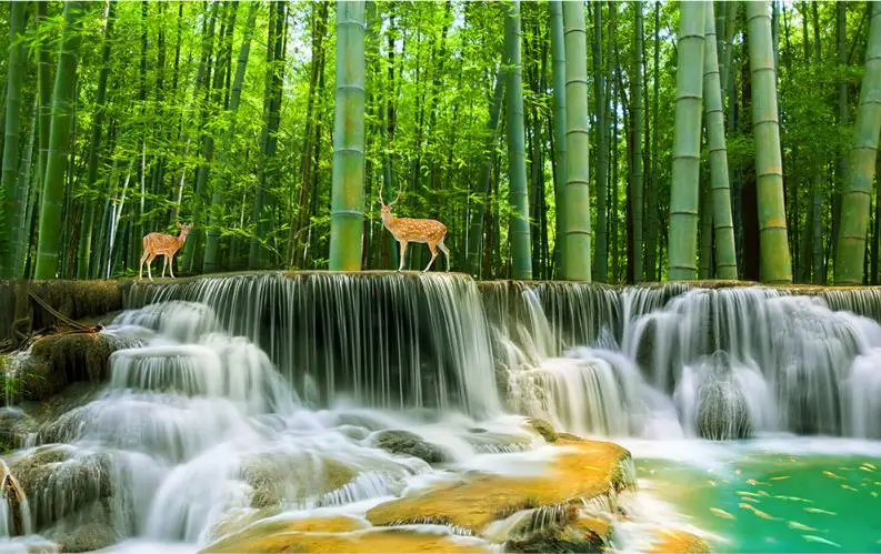 3d фото обои для размера на заказ бамбуковый лес фон обои|background wallpaper|photo wallpaper3d photo