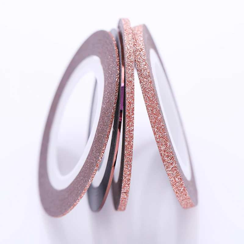4 шт. набор из розового золота с изогнутыми полосками, 3D наклейки для ногтей, клейкие ленты, наклейки, клеевые бумаги, маникюрные украшения для ногтей