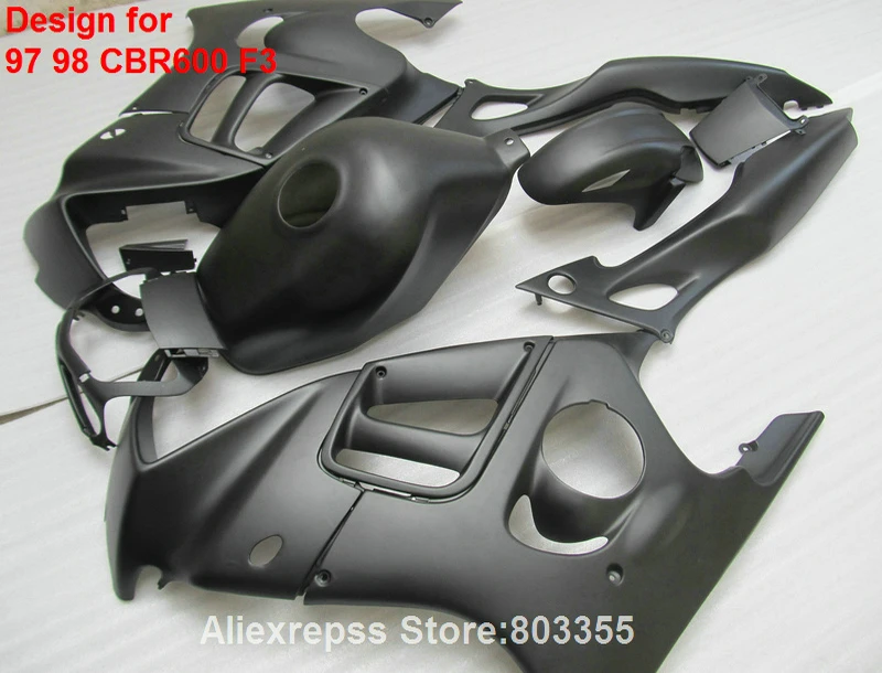 Мотоциклетные наборы Обтекатели для HONDA CBR600 F3 1998 1997 (матовый черный) cbr 600 98 97